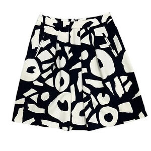 Loft Navy Floral Pleated A Line Skirt 2